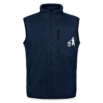 Choose ReaL Life - Unisex Sherpaweste von Stanley/Stella - Navy - Vorne - AI Model Female 172 light (172cm) & AI Model Male 178 light (178cm)