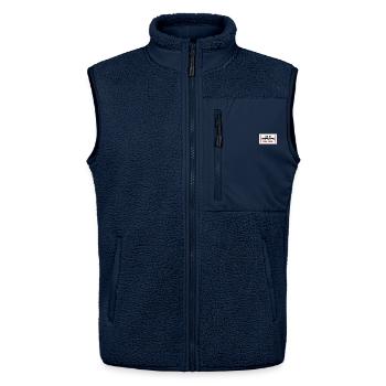 Meine Grenzen gelten - Unisex Sherpaweste von Stanley/Stella - Navy - Vorne - AI Model Female 172 light (172cm) & AI Model Male 178 light (178cm)