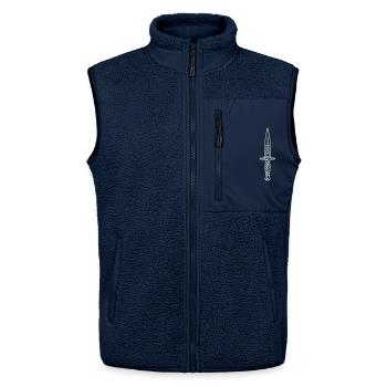 Knotenschwert Ornament - Unisex Sherpaweste von Stanley/Stella - Navy - Vorne - AI Model Female 172 light (172cm) & AI Model Male 178 light (178cm)