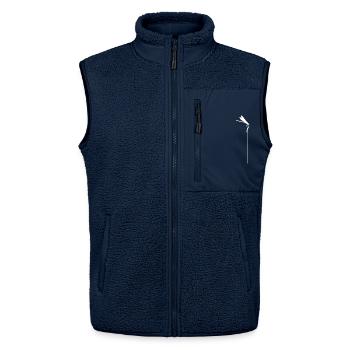 Zen-Libelle – Minimalistischer Kachimushi-Geist - Unisex Sherpaweste von Stanley/Stella - Navy - Vorne - AI Model Female 172 light (172cm) & AI Model Male 178 light (178cm)