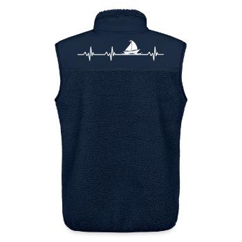 Herzschlag Segeln - Unisex Sherpaweste von Stanley/Stella - Navy - Hinten - AI Model Male 178 light (178cm)