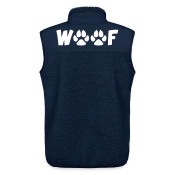 Barking dog (white) - Unisex Sherpa Gilet by Stanley/Stella - navy - Back - AI Model Male 178 light (178cm)
