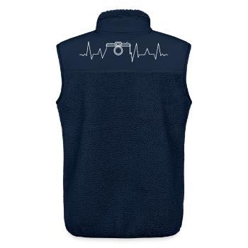 Kamera Heartbeat Retro Logo Fotografie - Unisex Sherpaweste von Stanley/Stella - Navy - Hinten - AI Model Male 178 light (178cm)