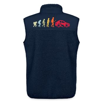 E-Auto Elektroauto Evolution - Unisex Sherpaweste von Stanley/Stella - Navy - Hinten - AI Model Male 178 light (178cm)
