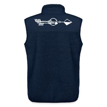 Seltsamer weißer Pfeil - Unisex Sherpaweste von Stanley/Stella - Navy - Hinten - AI Model Male 178 light (178cm)