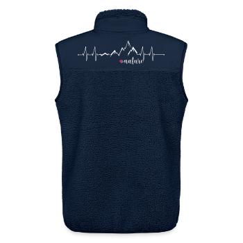 Love Nature Mountains Heart Rate ECG - Graphic Design - Unisex Sherpa Gilet by Stanley/Stella - navy - Back - AI Model Male 178 light (178cm)