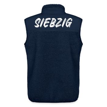 70. Geburtstag - Siebzig - 70 - Unisex Sherpaweste von Stanley/Stella - Navy - Hinten - AI Model Male 178 light (178cm)