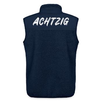 80. Geburtstag - Achtzig - 80 - Unisex Sherpaweste von Stanley/Stella - Navy - Hinten - AI Model Male 178 light (178cm)
