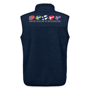 United Colors of Scandinavia - black - Unisex Sherpaweste von Stanley/Stella - Navy - Hinten - AI Model Male 178 light (178cm)