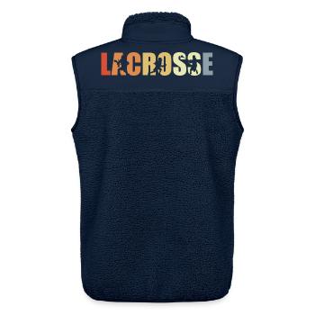 Lacrosse Vintage Look - Unisex Sherpaweste von Stanley/Stella - Navy - Hinten - AI Model Male 178 light (178cm)