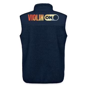Vintage Violin - Unisex Sherpa Gilet by Stanley/Stella - navy - Back - AI Model Male 178 light (178cm)