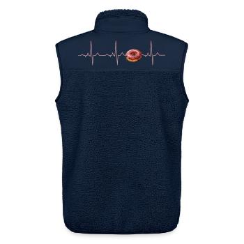 Donut Herzschlag T-Shirt EKG Lustig Essen - Unisex Sherpaweste von Stanley/Stella - Navy - Hinten - AI Model Male 178 light (178cm)