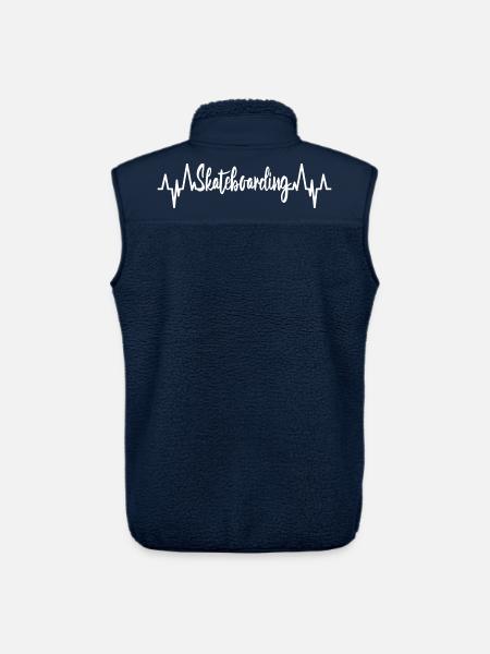 Skateboarding Cardiogram - Unisex Sherpa Gilet by Stanley/Stella - navy