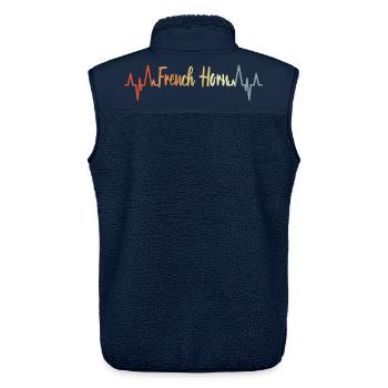 Retro Horn Herzschlag - Unisex Sherpaweste von Stanley/Stella - Navy - Hinten - AI Model Male 178 light (178cm)