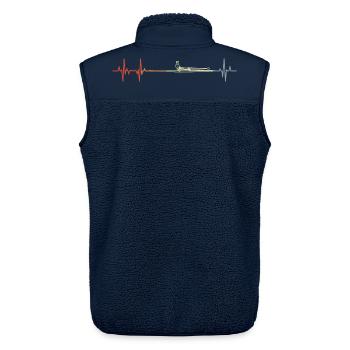 Vintage Ruderboot Pulsschlag - Unisex Sherpaweste von Stanley/Stella - Navy - Hinten - AI Model Male 178 light (178cm)