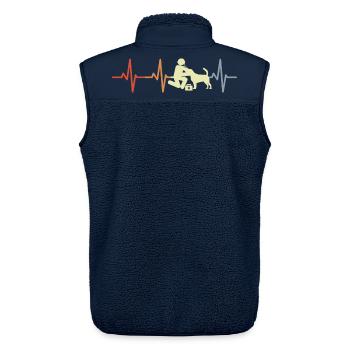 Veterinarian Stick Figures ECG - Unisex Sherpa Gilet by Stanley/Stella - navy - Back - AI Model Male 178 light (178cm)