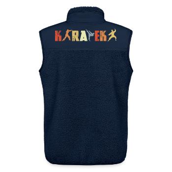 Karateka Vintage Look - Unisex Sherpa Gilet by Stanley/Stella - navy - Back - AI Model Male 178 light (178cm)