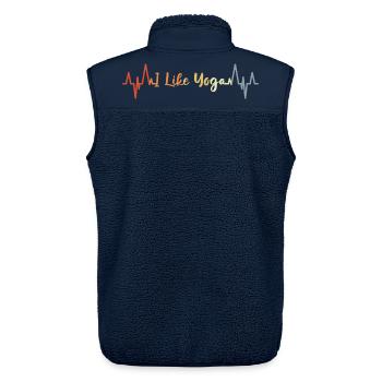 Yoga Herzklopfen - Unisex Sherpaweste von Stanley/Stella - Navy - Hinten - AI Model Male 178 light (178cm)