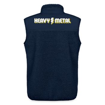 Heavy Metal Lightning Bolt Text-Logo - Unisex Sherpaweste von Stanley/Stella - Navy - Hinten - AI Model Male 178 light (178cm)