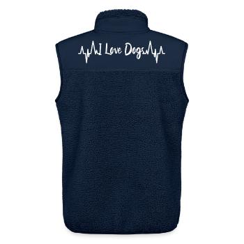 Ich liebe Hunde Herzschlag - Unisex Sherpaweste von Stanley/Stella - Navy - Hinten - AI Model Male 178 light (178cm)