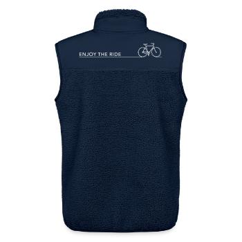 Profitez de la balade Fahrrad Spruch Radfahren Radlos - Veste sans manches sherpa unisexe Stanley/Stella - marine - Dos - AI Model Male 178 light (178cm)