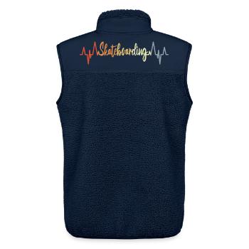 Skateboarding Heartbeat - Unisex Sherpa Gilet by Stanley/Stella - navy - Back - AI Model Male 178 light (178cm)