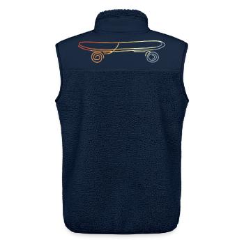 Vintage Skate Board Zeichnung - Unisex Sherpaweste von Stanley/Stella - Navy - Hinten - AI Model Male 178 light (178cm)