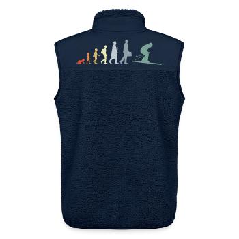 Evolution des Skisports - Unisex Sherpaweste von Stanley/Stella - Navy - Hinten - AI Model Male 178 light (178cm)