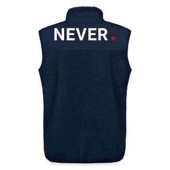 Never point. It never means. Motivation - Unisex Sherpa Gilet by Stanley/Stella - navy - Back - AI Model Male 178 light (178cm)