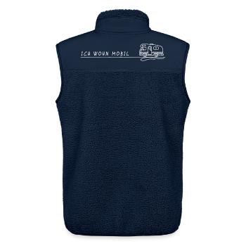 ich wohn mobil sprüche Camping camper wohnmobil - Unisex Sherpaweste von Stanley/Stella - Navy - Hinten - AI Model Male 178 light (178cm)