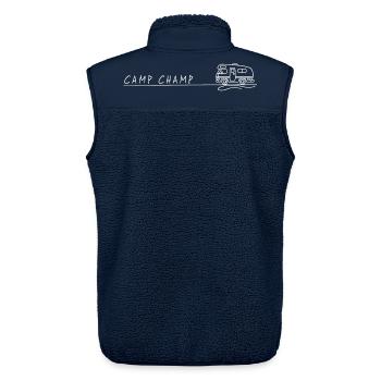 wohnmobil camp champ spruch camping - Unisex Sherpaweste von Stanley/Stella - Navy - Hinten - AI Model Male 178 light (178cm)