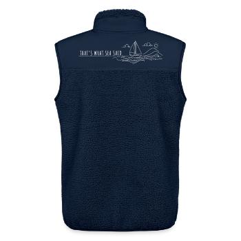 C’est ce que la mer a dit Voyage en voilier Voilier Yacht à voile - Veste sans manches sherpa unisexe Stanley/Stella - marine - Dos - AI Model Male 178 light (178cm)
