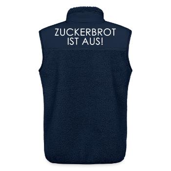 Zuckerbrot ist aus - Unisex Sherpaweste von Stanley/Stella - Navy - Hinten - AI Model Male 178 light (178cm)