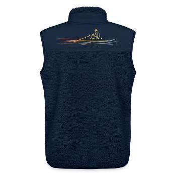 Vintage Rudern - Unisex Sherpaweste von Stanley/Stella - Navy - Hinten - AI Model Male 178 light (178cm)