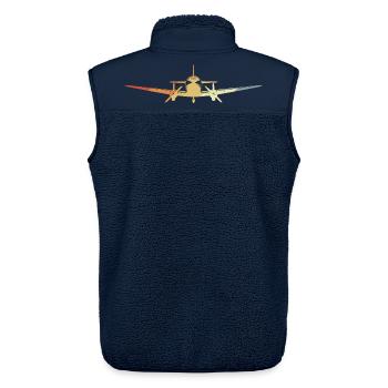 Düsenflugzeug Vintage Look - Unisex Sherpaweste von Stanley/Stella - Navy - Hinten - AI Model Male 178 light (178cm)