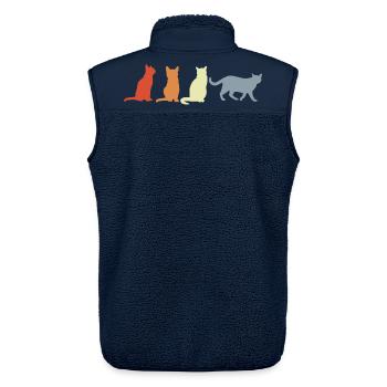 Vintage Cats - Unisex Sherpa Gilet by Stanley/Stella - navy - Back - AI Model Male 178 light (178cm)
