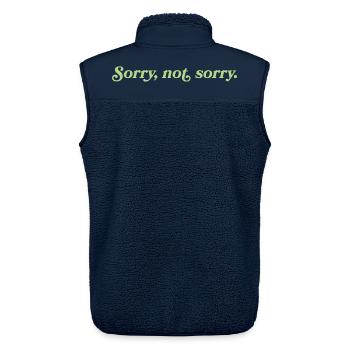 Sorry, not sorry – Cheeky Attitude - Unisex Sherpa Gilet by Stanley/Stella - navy - Back - AI Model Male 178 light (178cm)