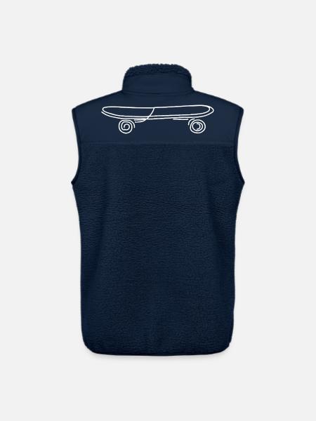 Skateboard Sketch - Unisex Sherpa Gilet by Stanley/Stella - navy