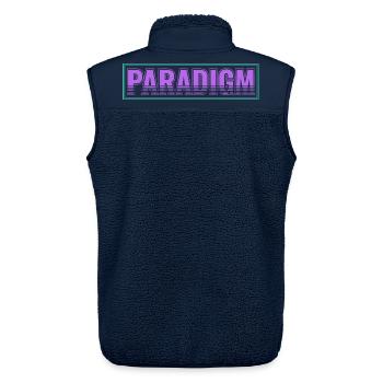 Paradigm Shift – Neues Denken - Unisex Sherpaweste von Stanley/Stella - Navy - Hinten - AI Model Male 178 light (178cm)