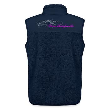 Menschheitsfamilie Logo verziert - Unisex Sherpaweste von Stanley/Stella - Navy - Hinten - AI Model Male 178 light (178cm)