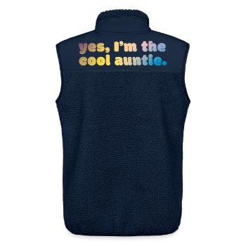 Cool Auntie Statement - Unisex Sherpaweste von Stanley/Stella - Navy - Hinten - AI Model Male 178 light (178cm)