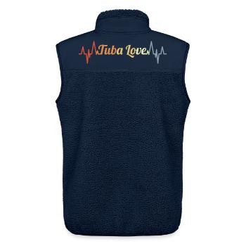 Tuba Love Heart Line ECG - Unisex Sherpa Gilet by Stanley/Stella - navy - Back - AI Model Male 178 light (178cm)