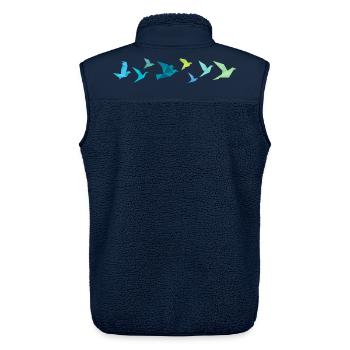Origami Vogelzug - Unisex Sherpaweste von Stanley/Stella - Navy - Hinten - AI Model Male 178 light (178cm)