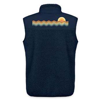 Sun and waves - Unisex Sherpa Gilet by Stanley/Stella - navy - Back - AI Model Male 178 light (178cm)