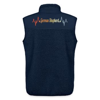 Schäferhund Pulsschlag - Unisex Sherpaweste von Stanley/Stella - Navy - Hinten - AI Model Male 178 light (178cm)
