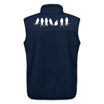 Silhouetten von Singvögeln auf Ast - Unisex Sherpaweste von Stanley/Stella - Navy - Hinten - AI Model Male 178 light (178cm)