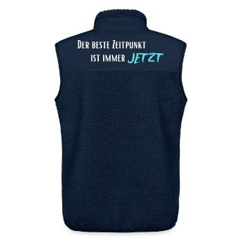 Der beste Zeitpunkt ist immer Jetzt - Unisex Sherpaweste von Stanley/Stella - Navy - Hinten - AI Model Male 178 light (178cm)