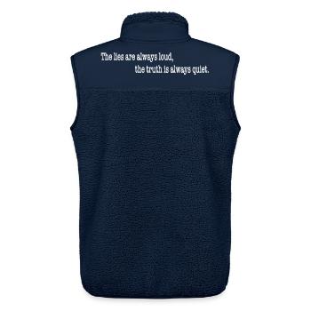 The lies are alway loud, the truth is quiet - Unisex Sherpaweste von Stanley/Stella - Navy - Hinten - AI Model Male 178 light (178cm)