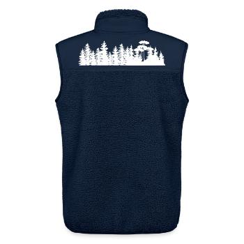 Forest Landscape Silhouettes Design - Unisex Sherpa Gilet by Stanley/Stella - navy - Back - AI Model Male 178 light (178cm)