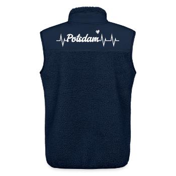 Heartbeat Potsdam - Unisex Sherpaweste von Stanley/Stella - Navy - Hinten - AI Model Male 178 light (178cm)